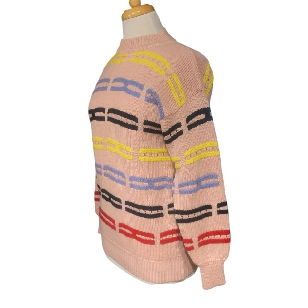 Vntg 90’s teen Esprit colorful geometric sweater size small - Picture 5 of 6